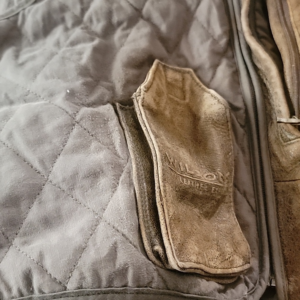 Vtg Wilsons Brown  Leather Bomber Jacket Sz L - Picture 5 of 11